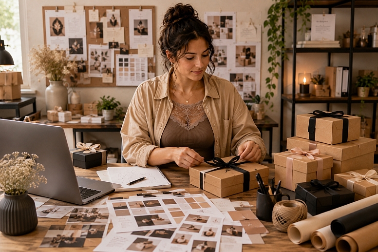 crafting a cozy gift wrapping workspace