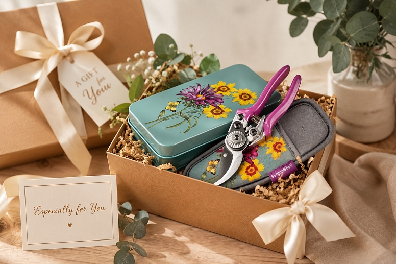 floral gardening gift box still life